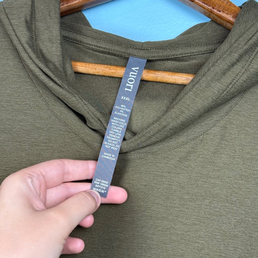 Vuori Strato Tech Hoodie Mens 3XL Dark Oregano Heather Green V1019 Pullover - Picture 4 of 10